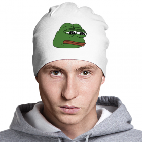 beanie с принтом Грустная лягушка в Казани,  |  | 