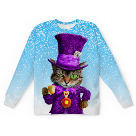 full_print_kids_sweatshirt с принтом Чеширский котик в Казани,  |  | 