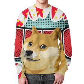 full_print_sweatshirt с принтом DOGE WOW в Казани,  |  | Тематика изображения на принте: 