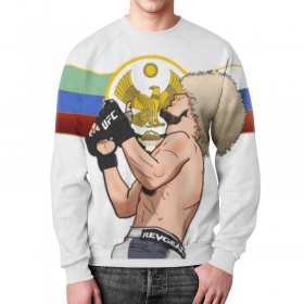 full_print_sweatshirt с принтом UFC Хабиб Нурмагомедов в Казани,  |  | Тематика изображения на принте: 