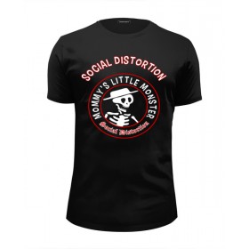 tee с принтом Social Distortion в Казани, Белый, черный, серый меланж, голубой: 100% хлопок, плотность 160 гр. Остальные цвета: 92% хлопок, 8% лайкра, плотность 170-180гр. |  | 